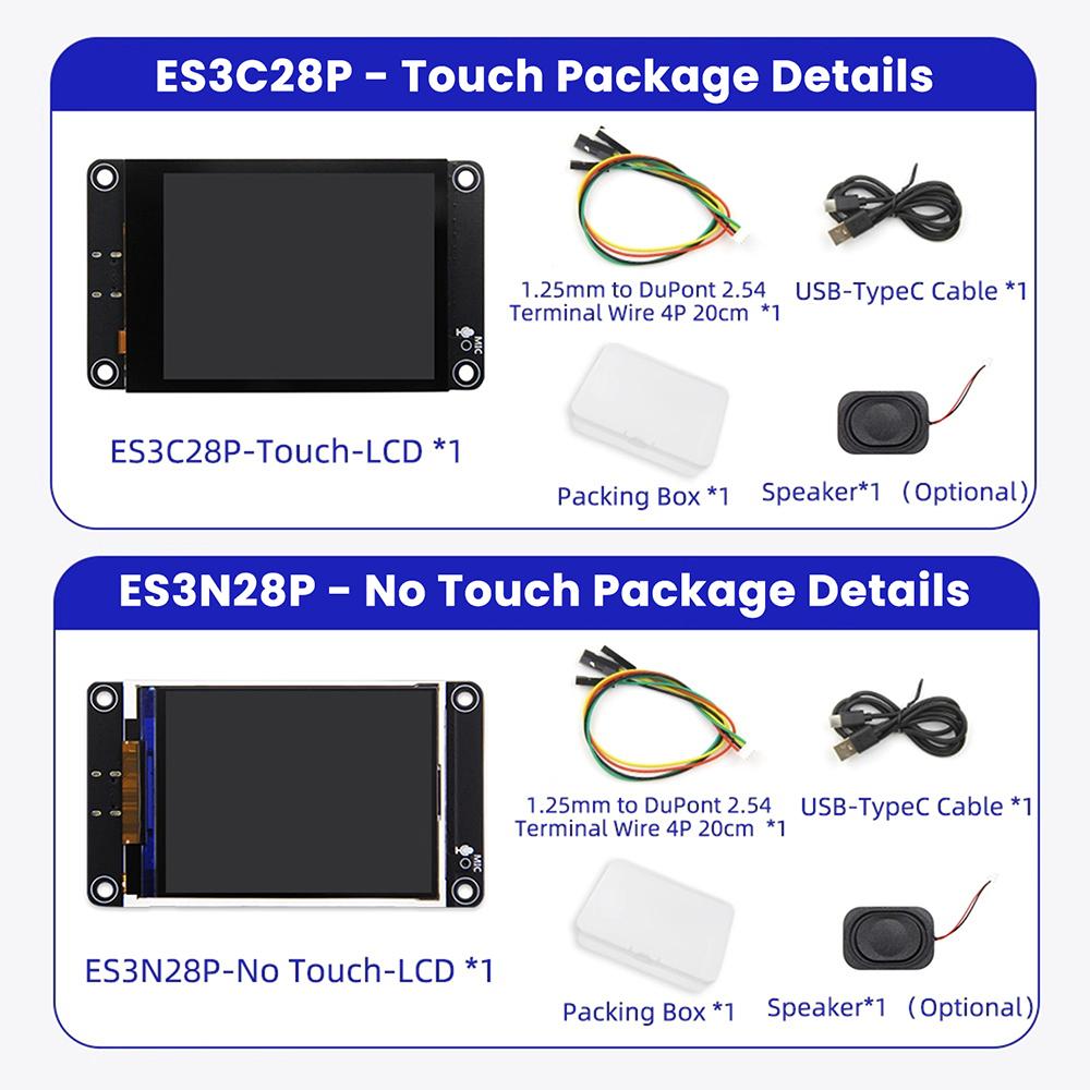 ESP32-S3 Wifi Bluetooth Плата разработки Умный дисплей 2,8-дюймовый TFT модуль Сенсорный экран Поддерживает Xiaozhi AI Умный экран