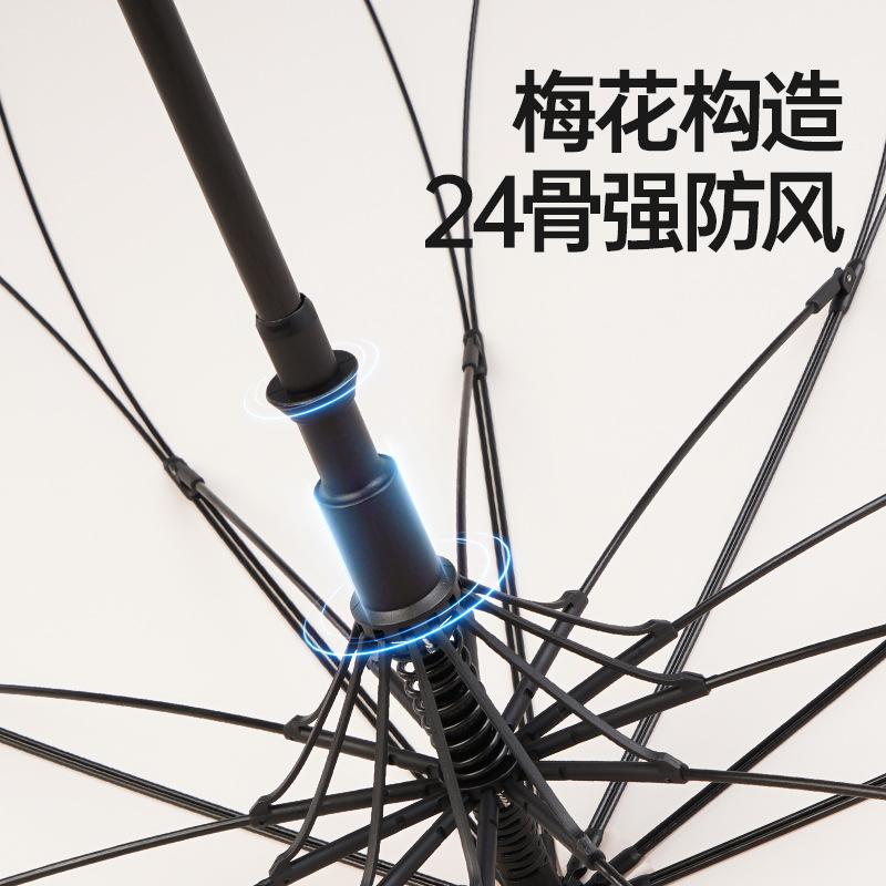 Новый японский и корейский зонт с 24 спицами, увеличенный и усиленный зонт с длинной ручкой, большой автоматический штормовой, особо ветроустойчивый, двойной