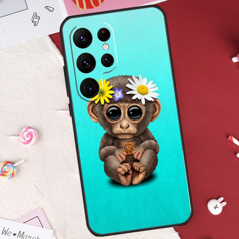 Чехол-бампер Обезьяна Горилла Обезьяна Ребенок для Samsung Galaxy S25 FE S23 FE S20 S21 S22 S24 S25 S26 Ultra S10 S25 Plus
