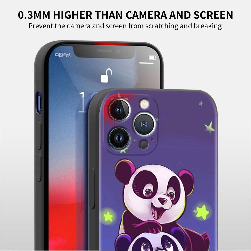 Милый чехол с изображением панды из мультфильма для Apple iPhone 14 Pro Max 13 11 12 Mini SE 7 8 Plus X XS 6 6S, силиконовый чехол для телефона, мягкий, Funda