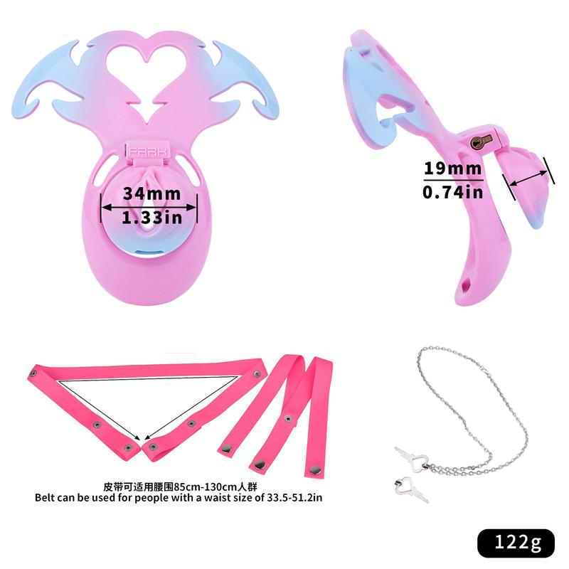 LEZEE Gradient Resin Chastity Cage Security Penis Lock BDSM Device With Devil Wings For Men Cock Cages Sissy Sex Toys For Men