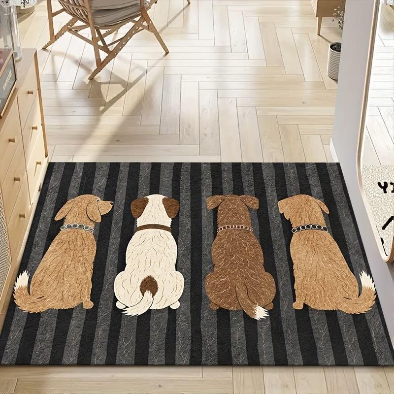 Funny Dog Silhouette Welcome Mat - Durable Non-Slip Entrance Rug - Washable Indoor Outdoor Floor Mat for Home Decor