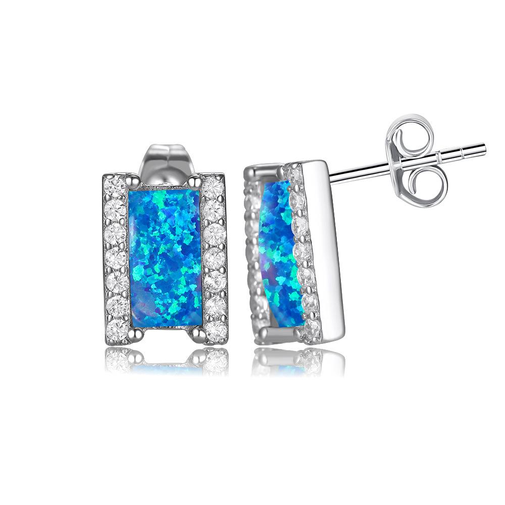 Европейские и американские новые геометрические прямоугольные серьги-гвоздики с бриллиантами, простые и нишевые серьги