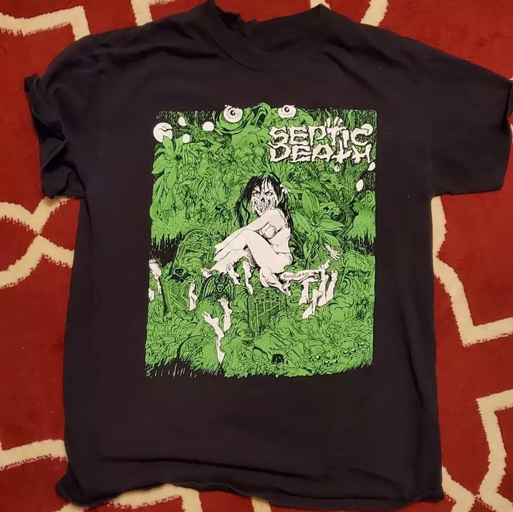 Septic Death Банда Футболка с коротким рукавом от S до 5XL Черная футболка Унисекс Футболка