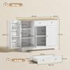 Buffet Cuisine Storage Cabinet With 3 Doors Drawer Door Shelves And Adjustable Shelf 105x40x83cm White