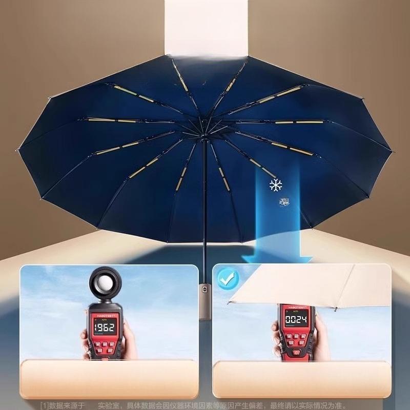 Автоматический складной зонт - Большой, Усиленный, Двойного назначения от солнца и дождя, С защитой от УФ-лучей, Унисекс