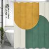 Green and Yellow Arch Shower Curtain, Bathroom Decorative Shower Curtain, Waterproof Shower Curtain with Hooks