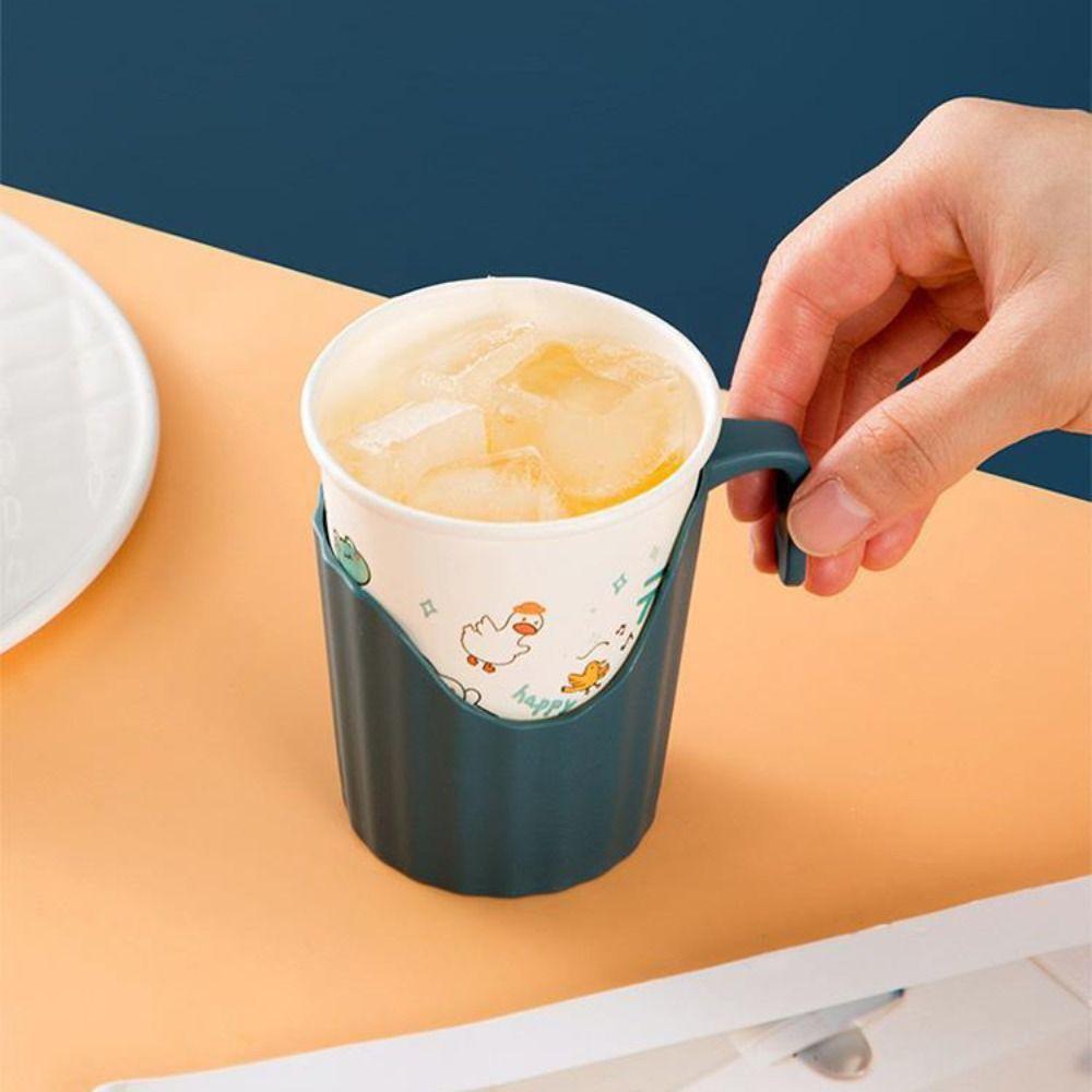 6pcs Thick Plastic Beverage Holder Base Disposable Cup Cover New Paper Cup