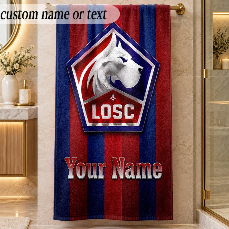 Beach TowelLOSC Lille Custom Name Text Personalized Soft Towel for Beach Pool Indoor Home Decor Gift