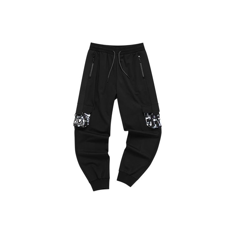 Fila Fusion X White Mountaineering Спортивные брюки с манжетами и карманами-мозаикой Женские брюки Глубокий черный T11W137603FBK