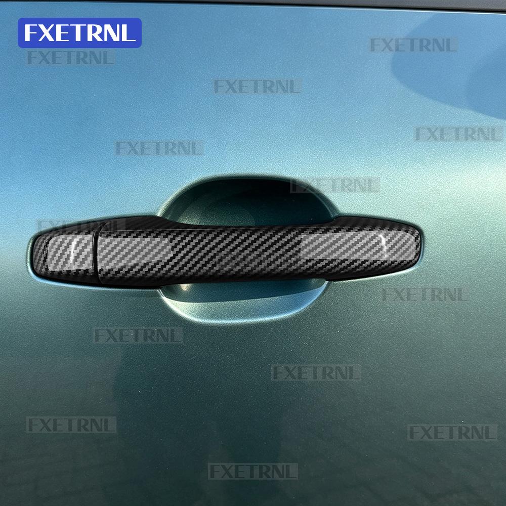 Carbon Fiber Pattern For Dacia Duster III 2024-2027 Bigster 2025-2027 LHD RHD Gloss Black Car Exterior Door Handle Cover Trim