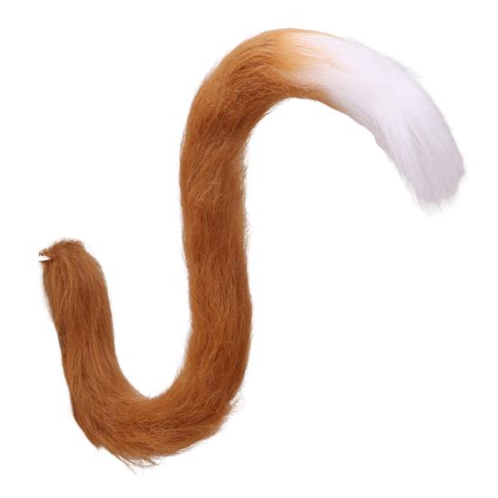 Cosplay Fake Cat Tail Soft Fuzzy Plush Contrast Color with Metal Pin Fixed Performance Club Dance Paty Costumes Prop Artificial Tail