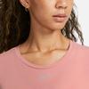 Nike Футболка Dri-Fit One Luxe Solid с круглым вырезом и коротким рукавом, женские топы, цвет Stardust-Red DD0619-618