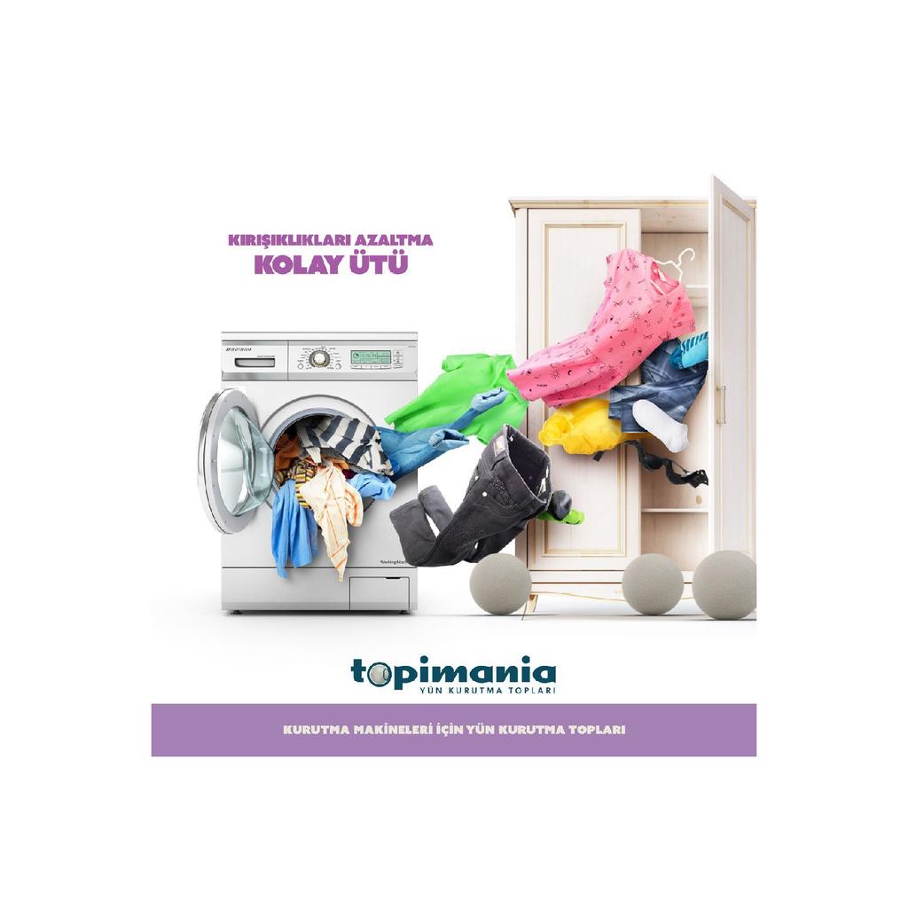 6 Pieces Xxl Natural Local Production (with Pouch Gift) Laundry Wool Dryer Ball - For Dryer