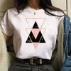 Maycaur 90s Mujaer Clothing Information T-shirt with Geometric Love Print Printed T-shirt for Women's Top