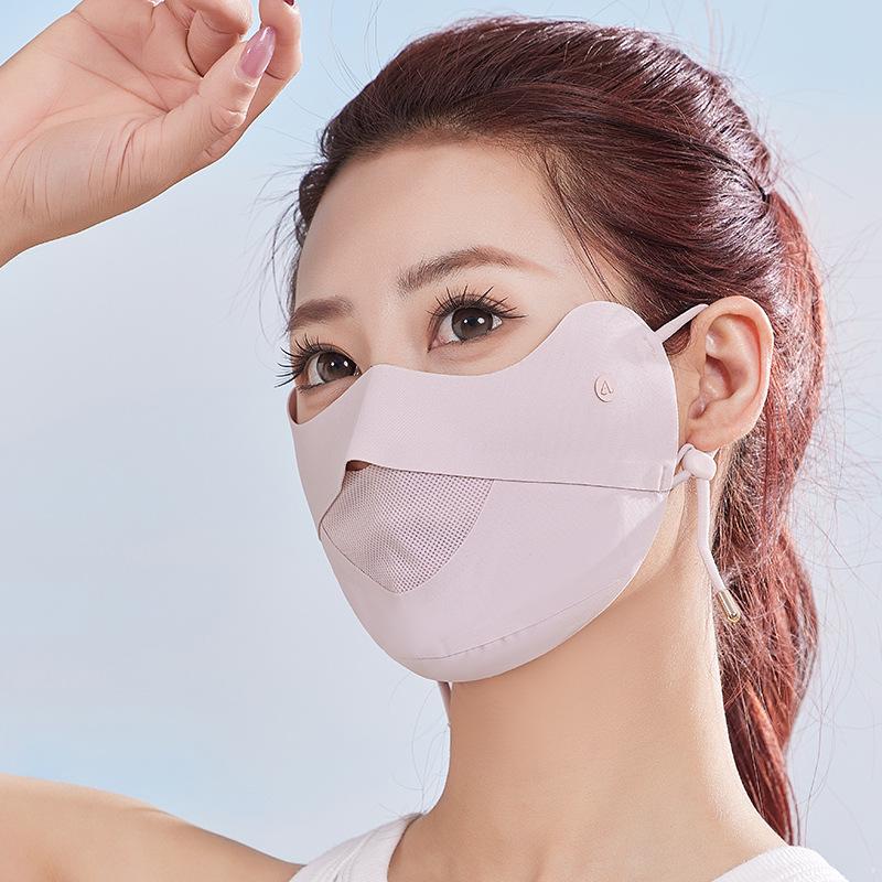 Breathable Mesh Ice Silk Mask – Sun Protection Face Shield for Spring & Summer Cycling