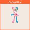 Cute Cartoon Color Blocked Rabbit Plush Toy Pendant With Ears Stretchable