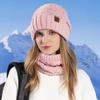 Soft Winter Beanie Hat Scarf Set Thicken Warm Wool Hat Thermal Knit Cap  Outdoor Activities