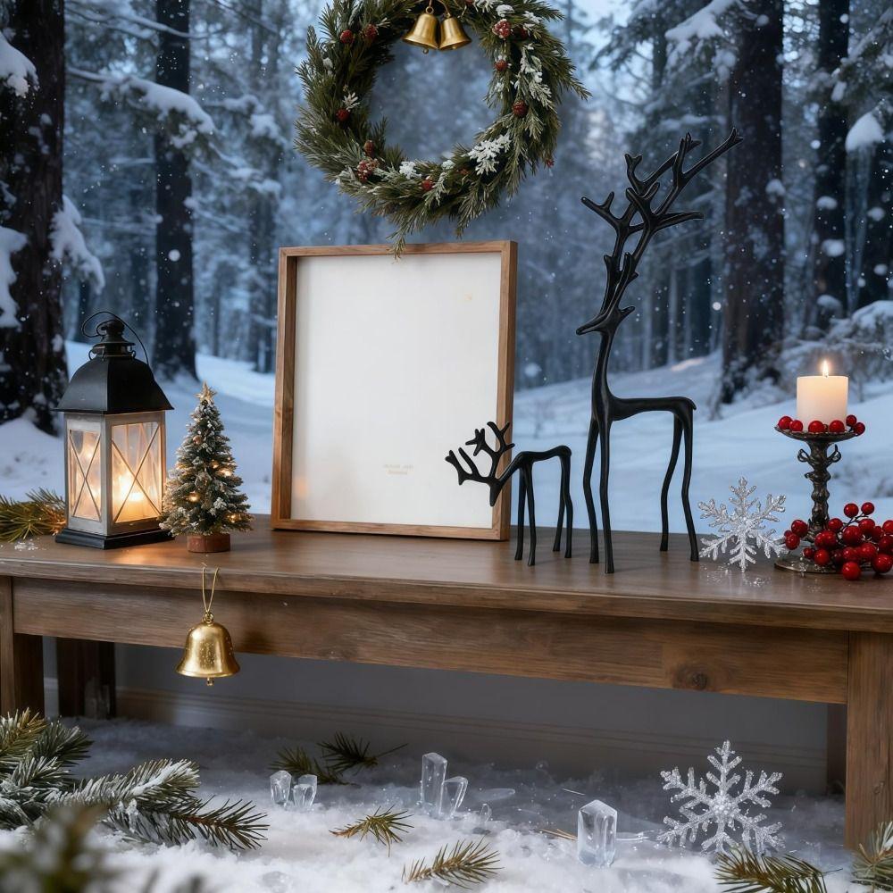 Современное декоративное черное украшение в виде северного оленя, рождественское украшение, настольные рождественские украшения, настольное украшение