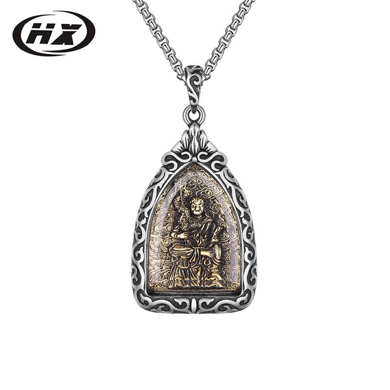 Stainless Steel Zodiac Necklace with Eight Guardian Deities