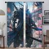 No Twin Ghost Flame Kitchen Curtains for Living Room Curtain Home Interior Curtains 2 Pieces Shades Tulle for Bedroom Partition