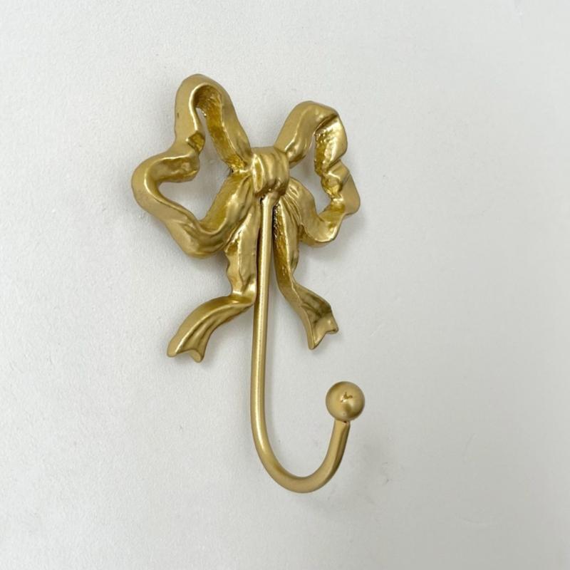 Pack of 2 Functional Bows Shaped Hooks Cast Iron for Wall Organization Space Saving Kitchen Hallway Closet Hanger