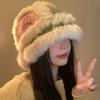 Fisherman Hat Women's Autumn and Winter Knitted Woolen Hat Warm Furry Hat Small Plush Hat Showing Face Lei Feng Hat Plus Velvet