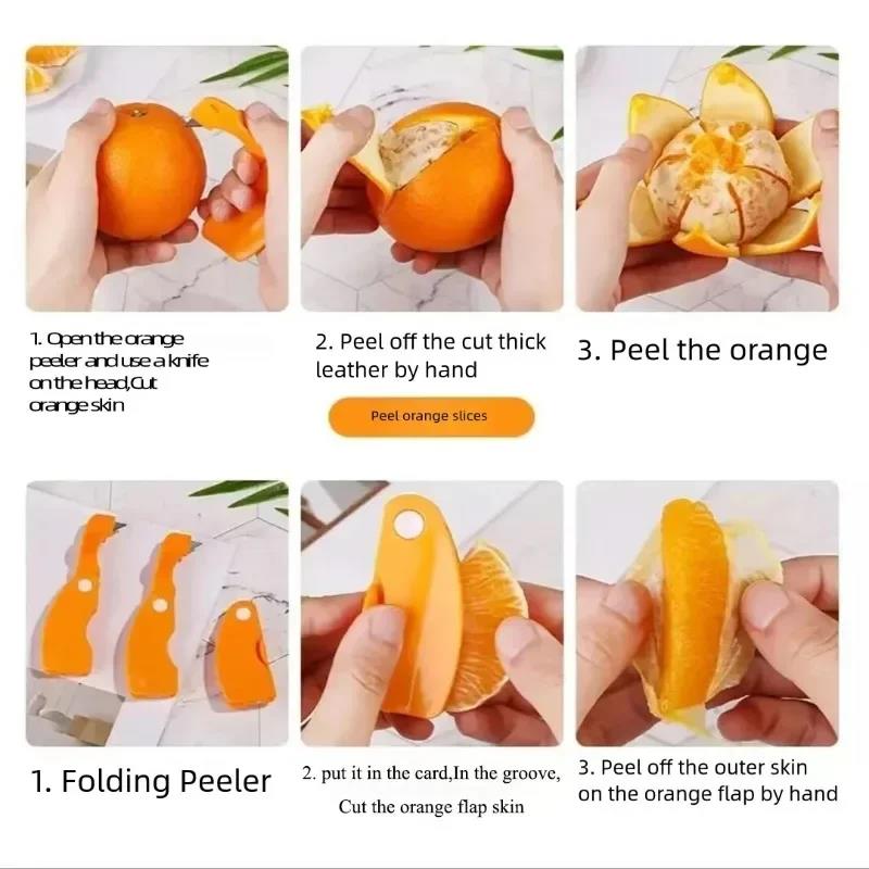3Pc Portable Orange Peeler Stripper Orange Device Peeling Juice Helper Citrus Opener Creative Kitchen Fruit Vegetable Tool7