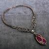 Natural Ruby  Natural Moonstone Copper Wire Wrap Jewelry Necklace 18" F4S96