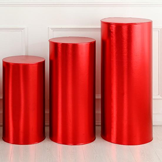 3 Pcs Party Cylinder Pedestal Stand Cover Plinth Pillar Decorative Sleeves Birthday Party Wedding Decor Dessert Base Wrap Cloth Party Planner