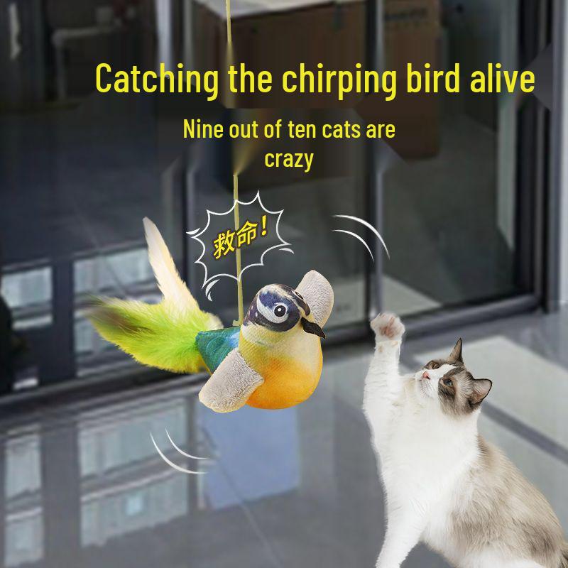 Интерактивная игрушка-дразнилка для кошек со звуками птиц - Игрушка для самостоятельной игры, помогающая котятам расходовать энергию