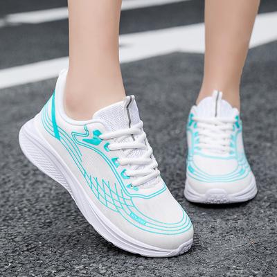 Женская повседневная обувь, модные дышащие прогулочные туфли на плоской подошве с сеткой, женские кроссовки 2024, спортивная вулканизированная обувь, белая женская обувь