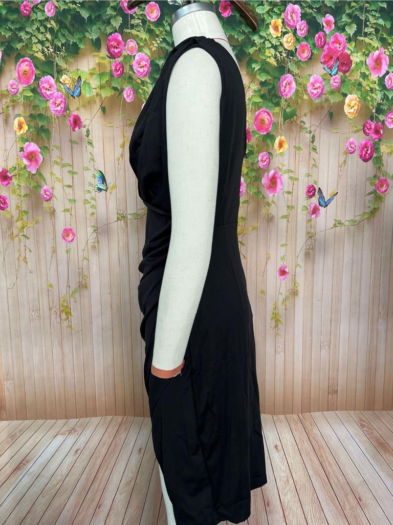 V Neck Solid Color Dress Waist Hugging Elegant Bodycon Dress for Women Sleeveless Loose Dresses Causal Ceremonial Dress