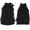 Элегантная женская блузка без рукавов из шифона «Лотос», излучающая вневременной стиль для офисной носки