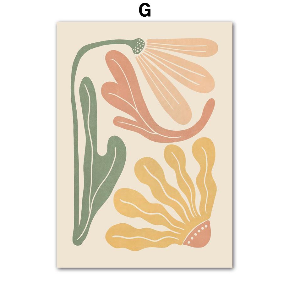 Абстрактный Цветочный Рынок Пион Маргаритка Листья Настенное Искусство Холст Живопись Винтажные Постеры И Принты Картина для Гостиной Домашний Декор