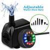 Fountain Pump with LED Light 12 Lamp Beads Strong Suction Cup Hydroponics Garden Pond Fish Tank Aquarium Pump