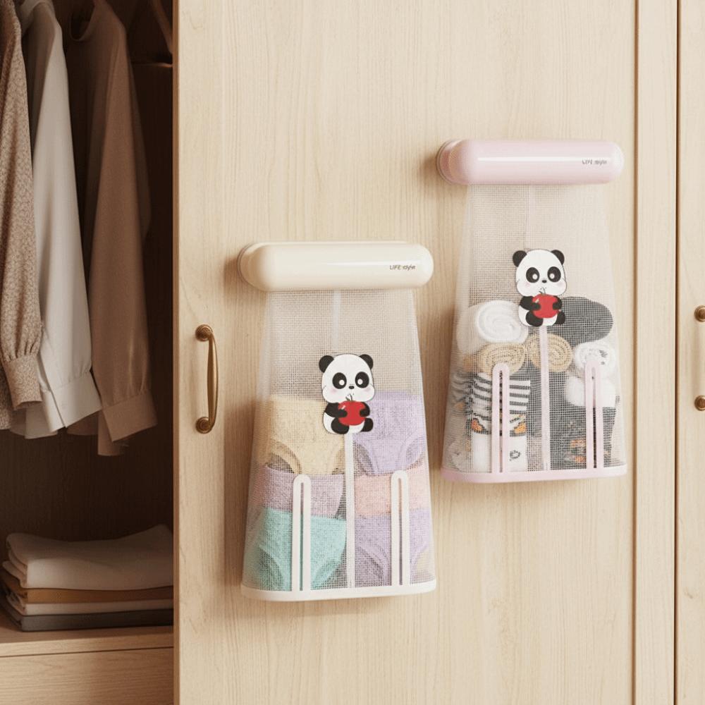 Мультяшная подвесная сумка для хранения нижнего белья, носков, большая вместимость, экономия места, настенная, дышащая