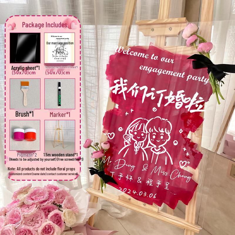 High-End Acrylic Welcome Sign for Wedding Reception, Hotel Entrance, or Event Decoration