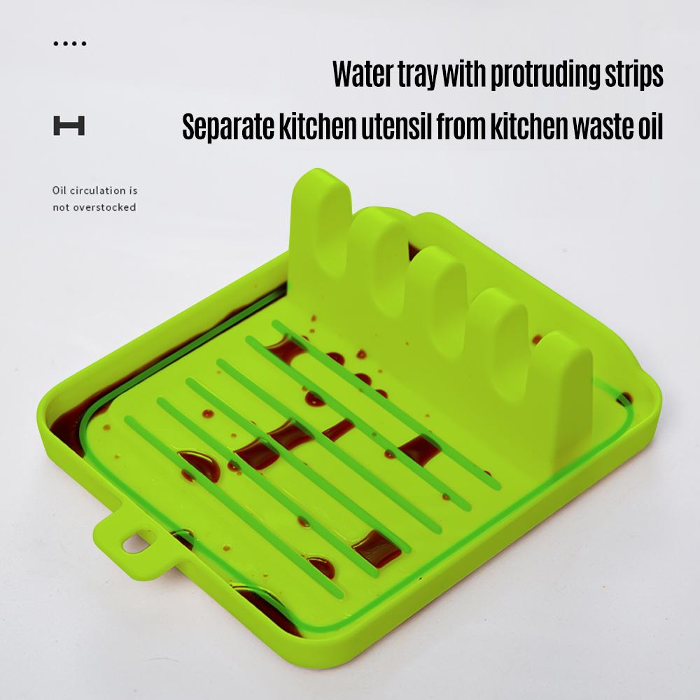 Kitchen Utensil Rest with 4 Slots to Hold Pan Ladle Spoon Chopsticks Storage Rack Organizer for Home Kitchens Restaurants