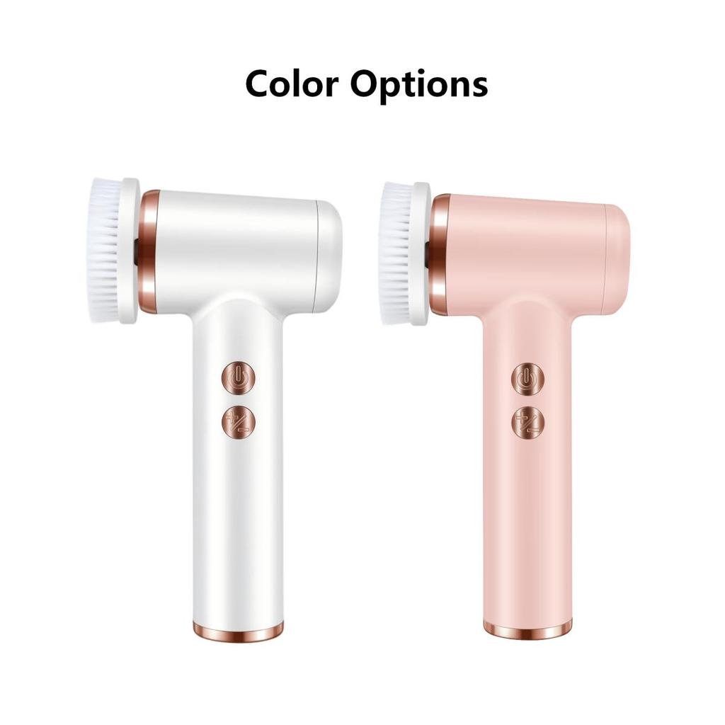 Upgraded T-Shape Electric Facial Cleansing Brush 4-in-1 Rotating Massager Silicone Deep Pore Cleaner Beauty Tool Gift for Mom