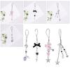 Set of 4 Cute Card Chain Mobile Phone Dangle Unique Keyring Stylish Phone Decorations Suitable for Various Occasion