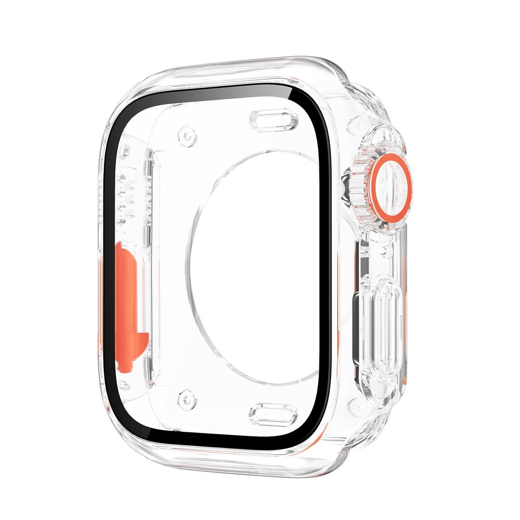 Улучшенный Ultra Чехол для Apple Watch 44мм 45мм 40мм 41мм Жесткий PC Бампер Закаленное Стекло iwatch Серии 9 8 7 6 5 4 SE Чехол