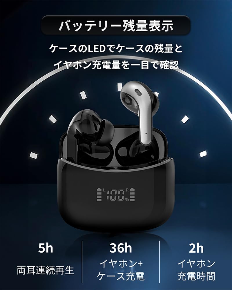 Wireless ENC Noise Single Binaural Bluetooth Wireless Bluetooth Low Canal with Long Time Compatible with Smartphones Mi Tune01 Earphones, Microphone,