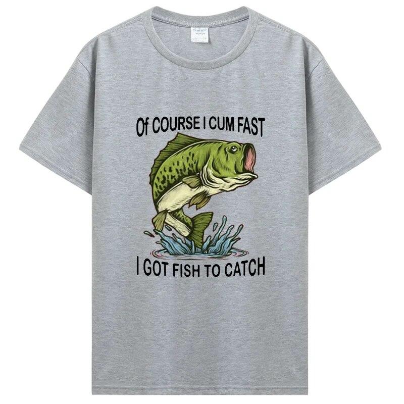 Конечно, я кончаю быстро, мне нужно поймать рыбу | Футболка «Рыбак» Одежда для любителей рыбалки «Рыба» унисекс Футболка с рисунком Топы Одежда больших размеров