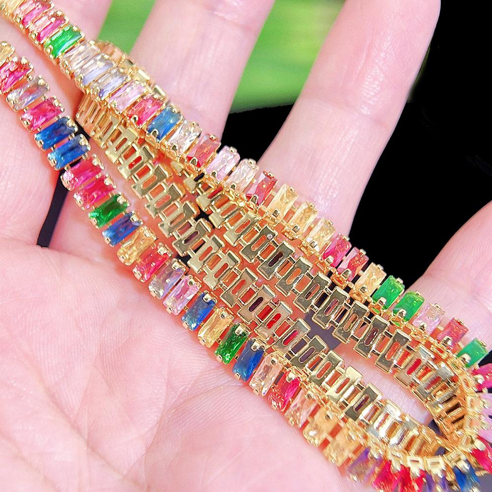 CMM 3 шт. топ блестящие многоцветные CZ индийские круглые колье-колье серьги браслет комплект ювелирных изделий выпускной банкетный костюм платье аксессуары