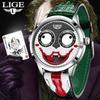 LIGE New Men's Watches Clown Dial Unique Strange Fashion Men Sports Watches Cool Clock Waterproof Quartz Men's Gift Reloj Hombre