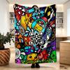 Geometry Dash Print Blanket - Soft & Comfortable, for Bedroom, Travel, Sofa, Home Decoration - Birthday Christmas Gift for Friend