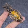 Bumble Bee Jasper Handmade Copper Wire Wrap Jewelry Pendant 3.35" s0Q83