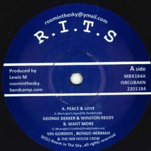 7-дюймовая пластинка GEORGE DEKKER, WINSTON REEDY / VIN - Peace & Love / Want More MBX184 Room In The Sky 2022 UK Регги, Ска и Даб