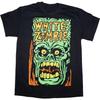 Vintage White Zombie Band Graphic Print Short Sleeve Black T-Shirt for Men Casual Round Neck Tee with Bold Skull Design